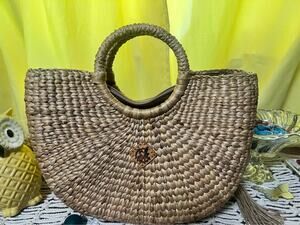 Sea & Grass Woven Straw Handbag